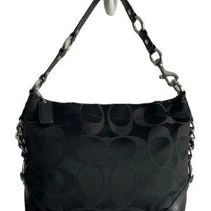 SOLD Preowned COACH Black Carly Shoulder Signature Hand Bag Purse K1176-F15250